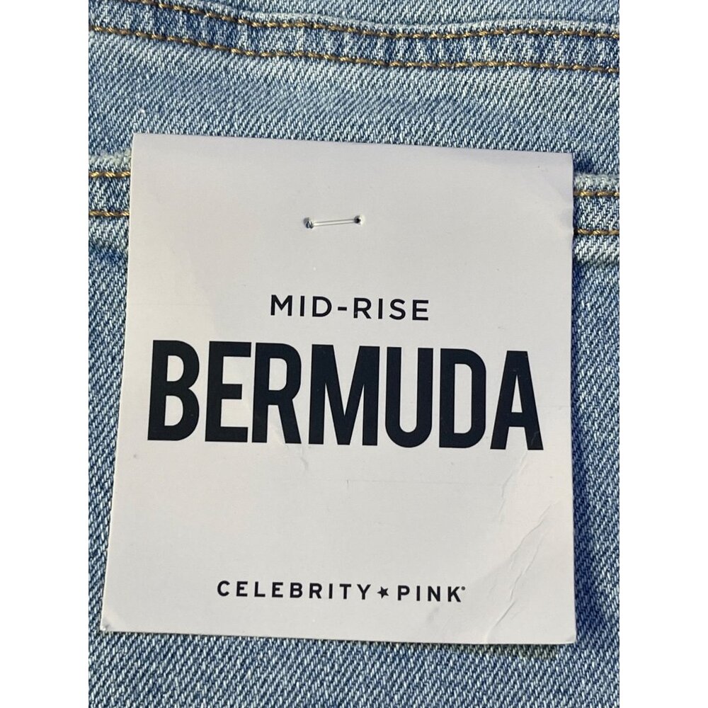 Celebrity Pink Size 5/27 Mid-Rise Denim Bermuda Shorts Lightweight - Picture 10 of 11
